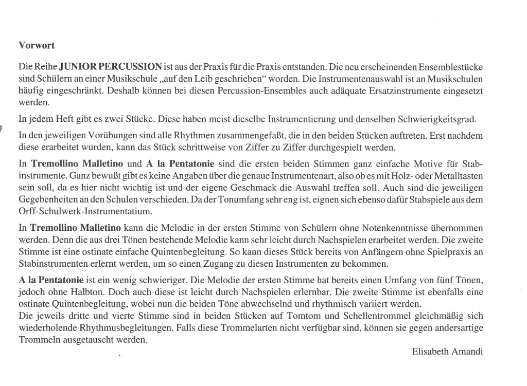 Kompositionen Tremollino